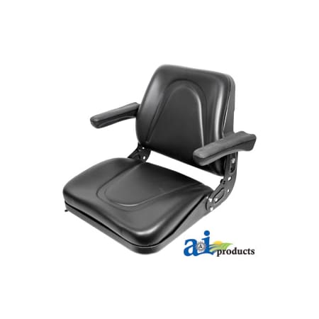 A & I Products Seat, Universal w/ Slide Track & Flip-Up Armrests, BLK VINYL 22.5" x13" x21.25" A-T500BL